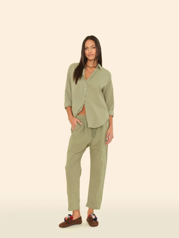 Dark Seagrass Draper Pant sold by XiRENA