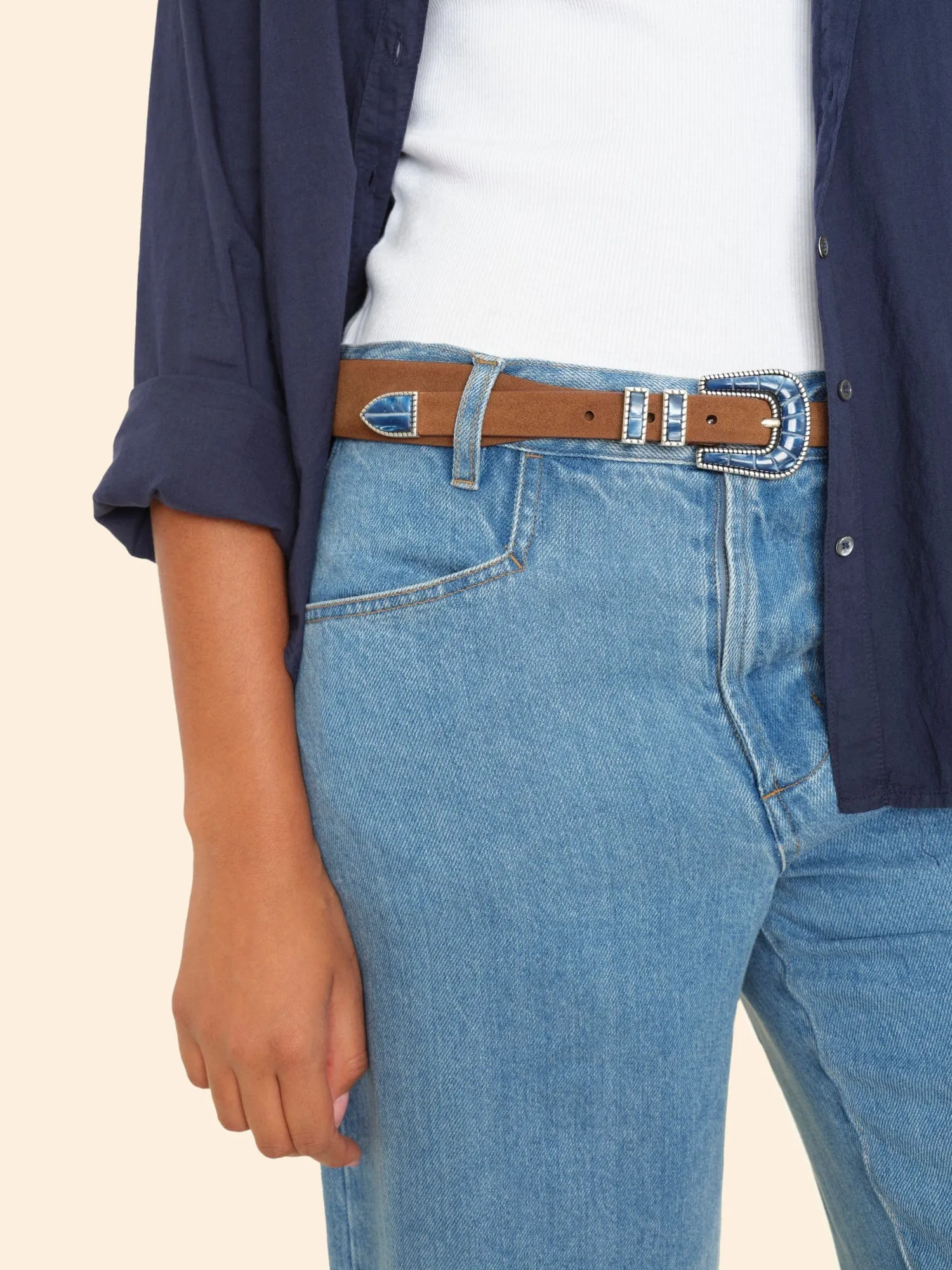 Brown Suede Blue Ocean Belt sold by XiRENA product image thumbnail 2