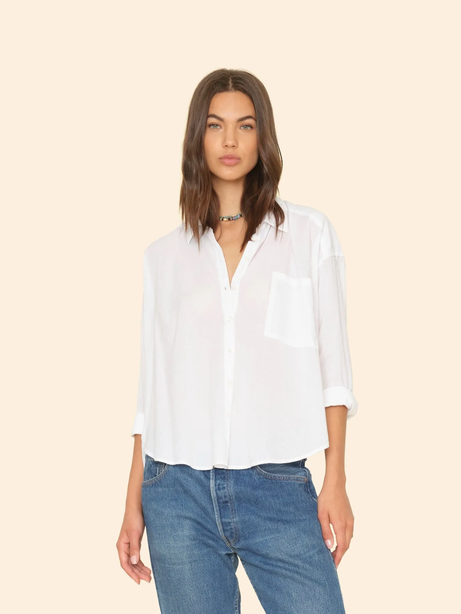 White Jordy Shirt sold by XiRENA