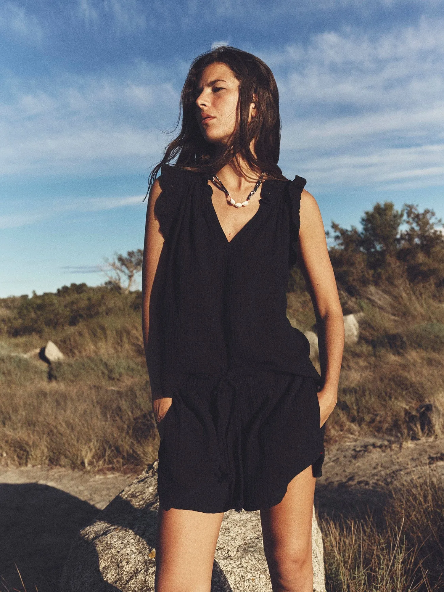 Black Bex Gauze Top sold by XiRENA product image thumbnail 3