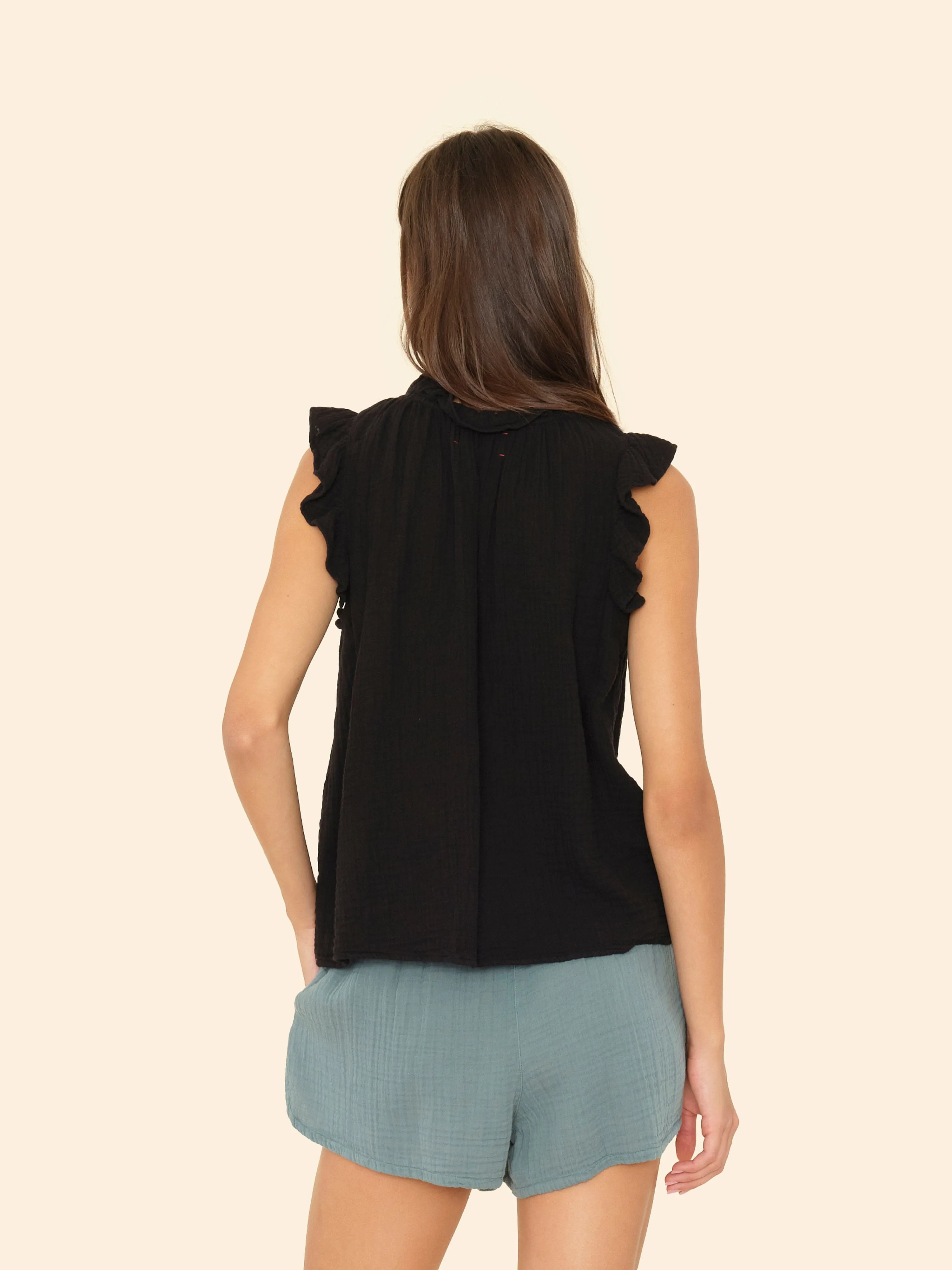 Black Bex Gauze Top sold by XiRENA product image thumbnail 2