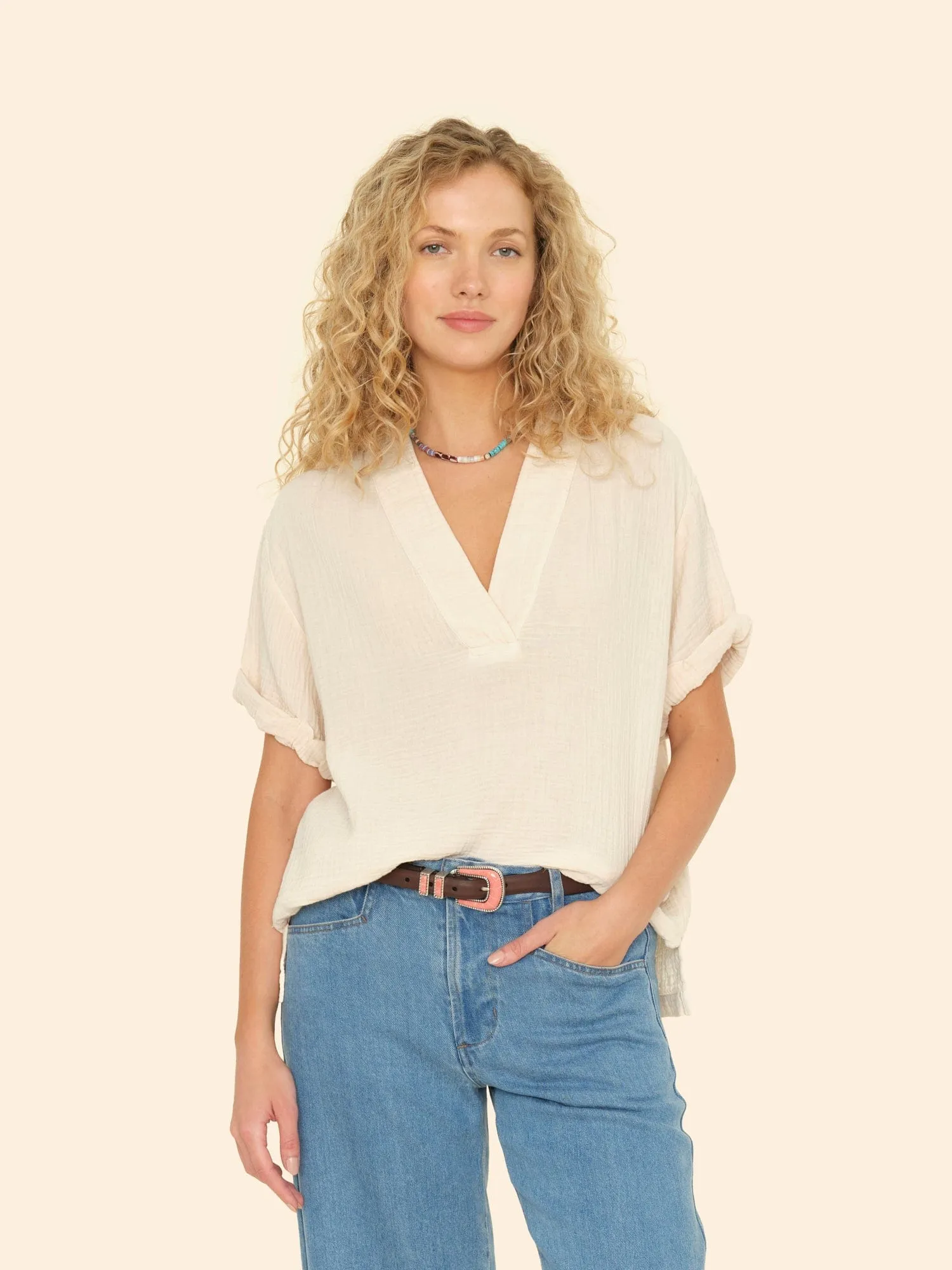 Oysterette Avery Top sold by XiRENA