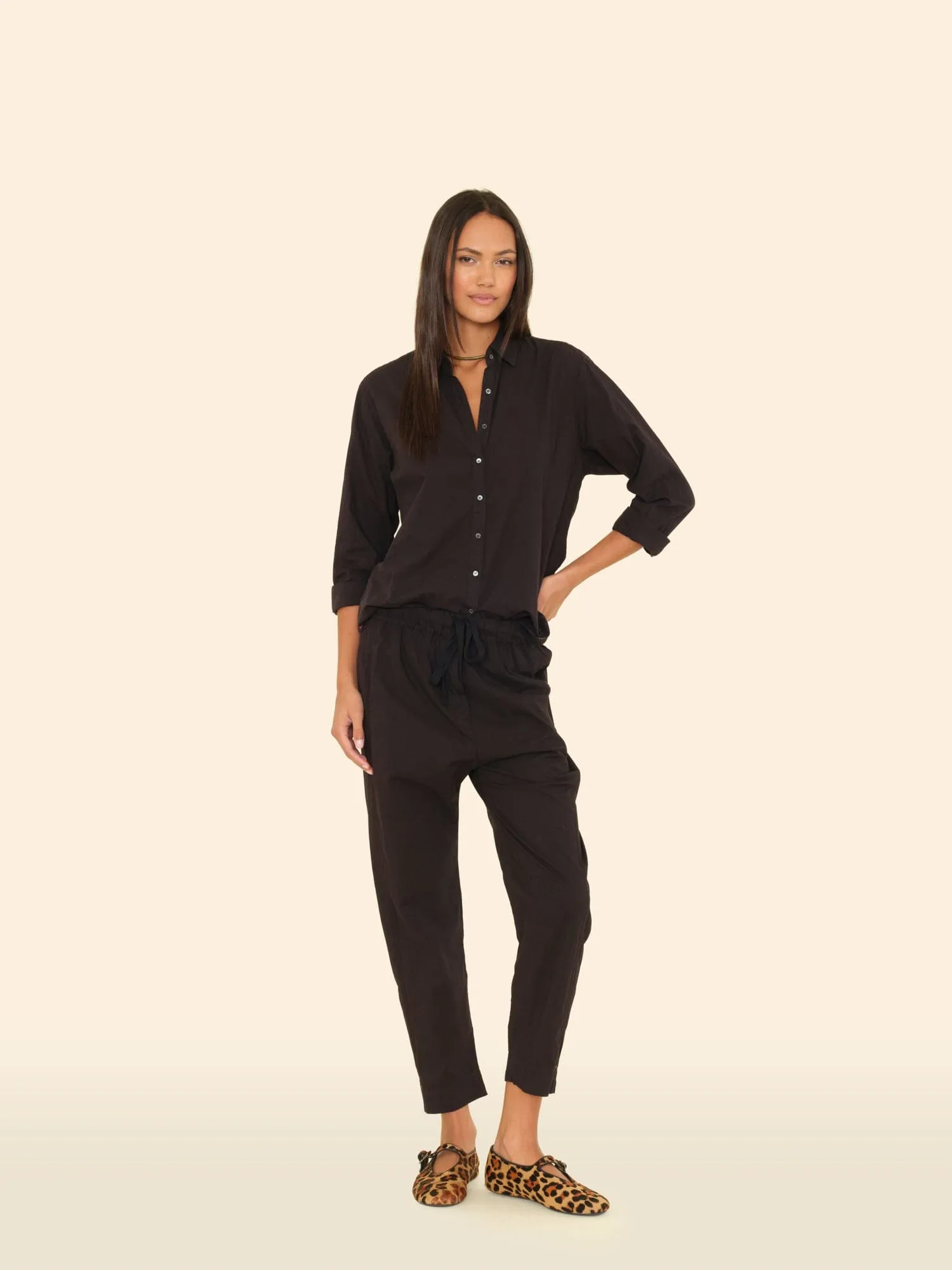 Black Draper Pant sold by XiRENA