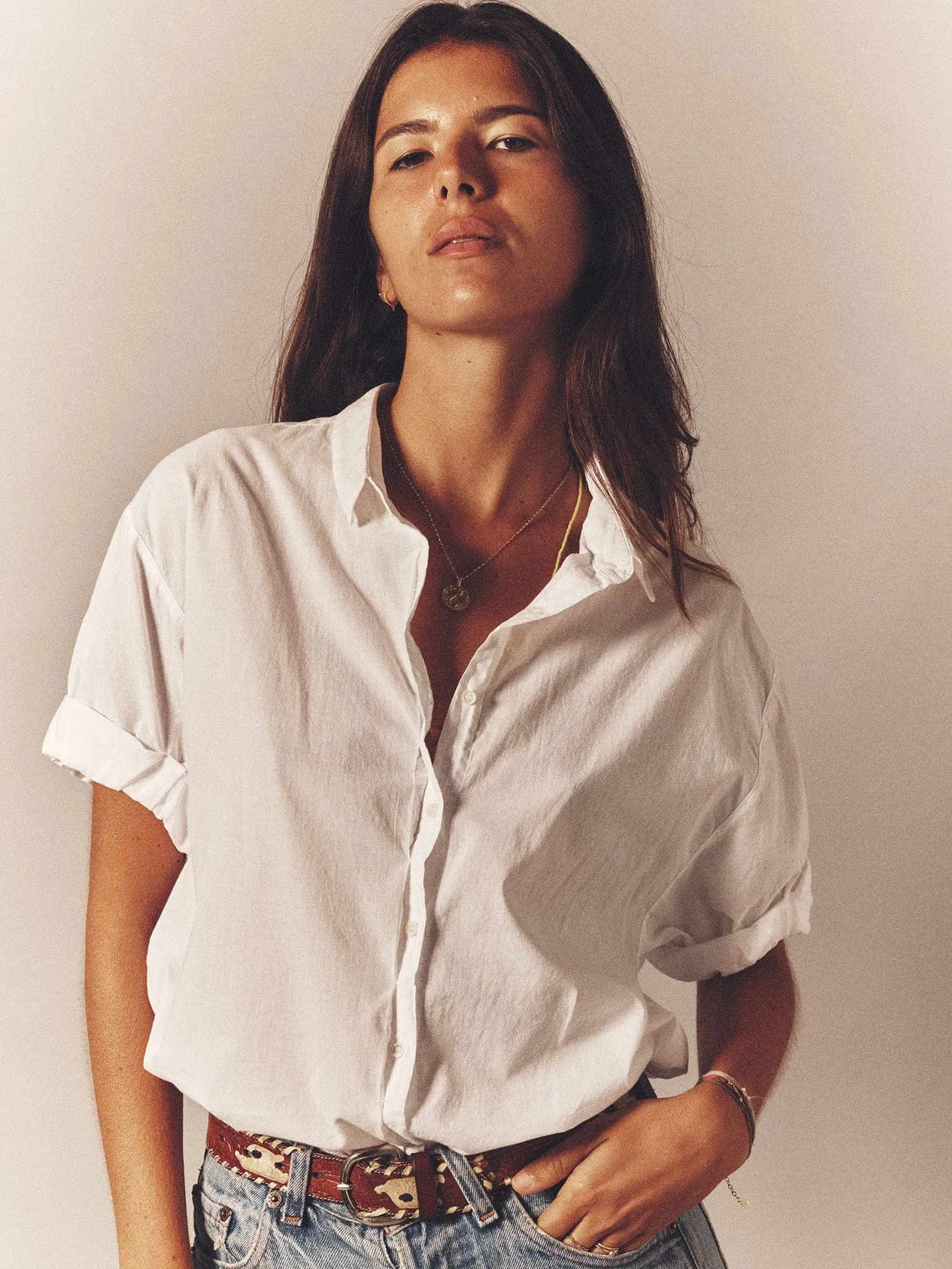 White Channing Shirt sold by XiRENA product image thumbnail 2