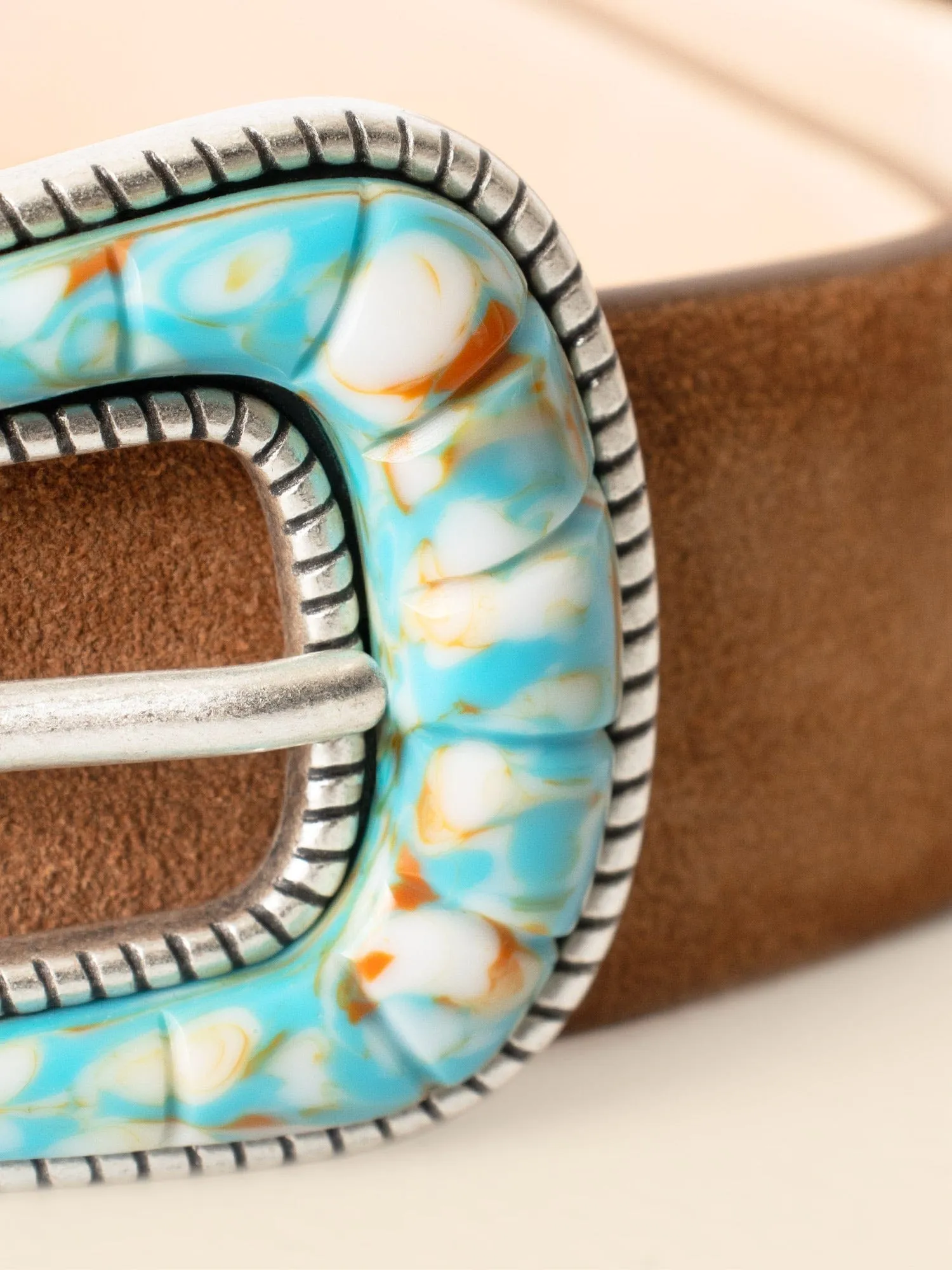 Terra Suede Turquoise Oyster Shell Belt sold by XiRENA product image thumbnail 4