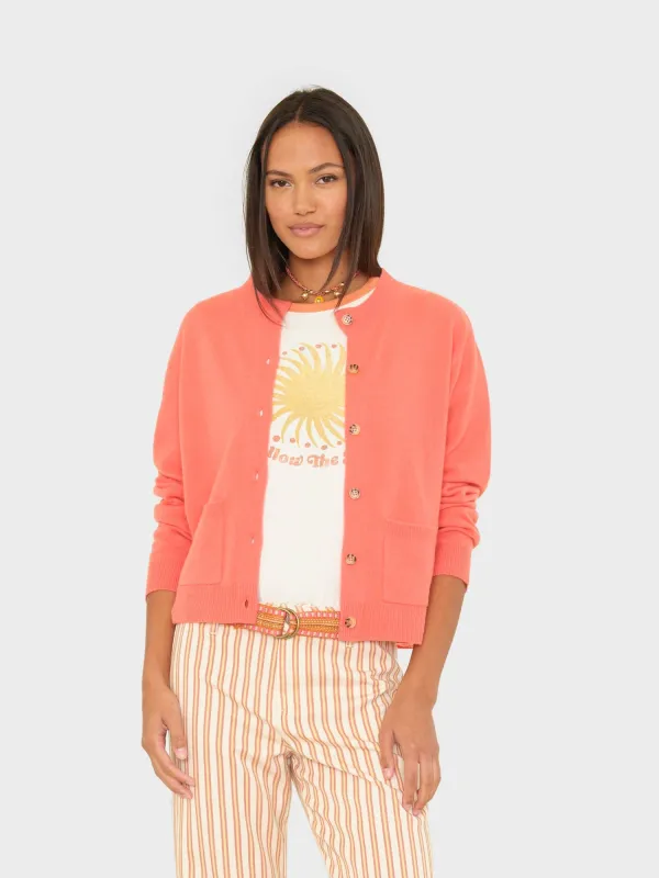 Coral Pink Lillian Cardigan made by XiRENA