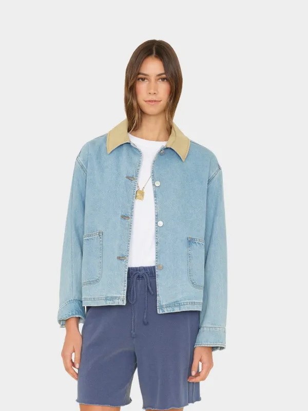 Blue Cloud Cove Denim Jacket made by XiRENA