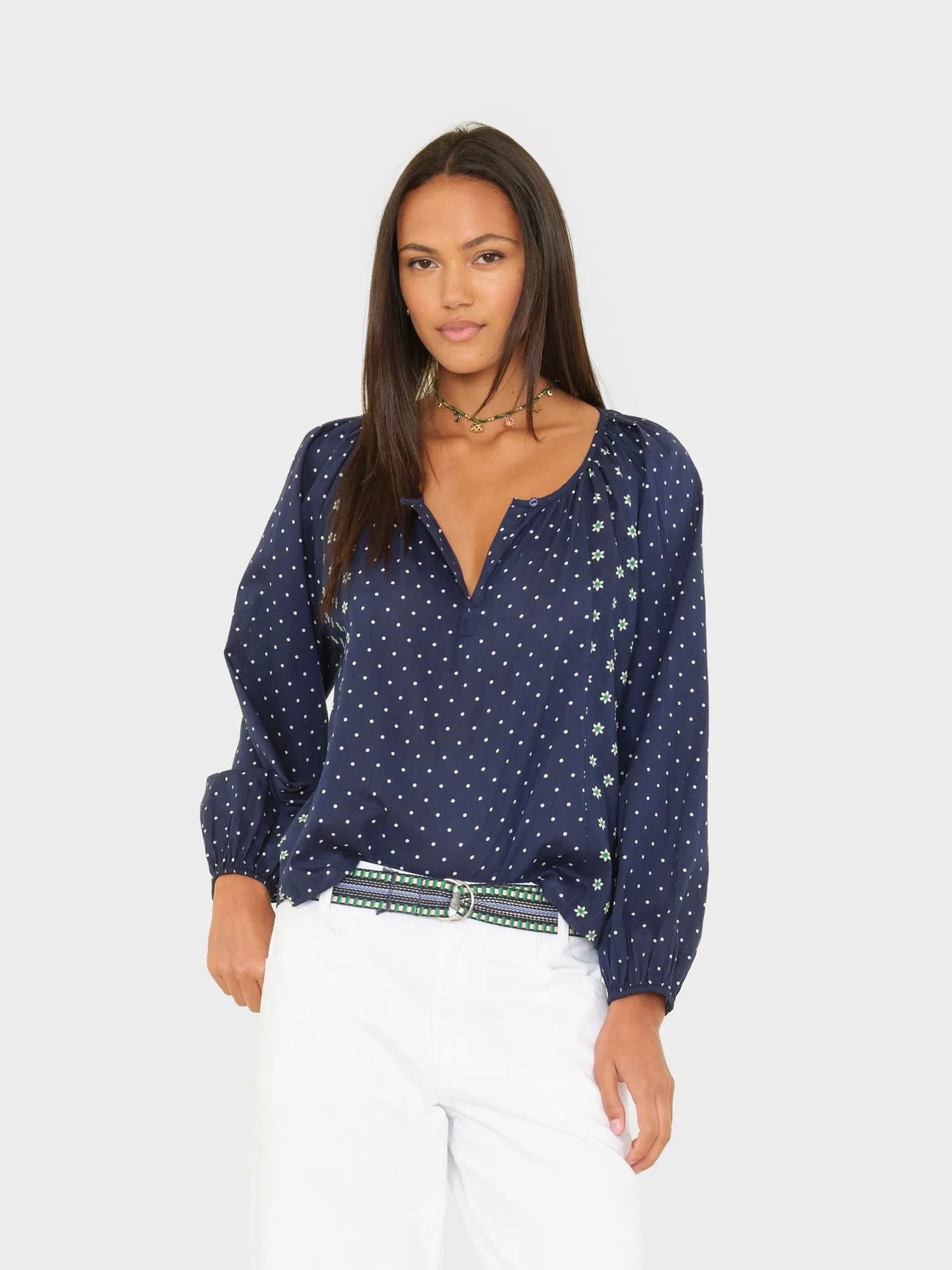 Navy Daisy Willa Top sold by XiRENA