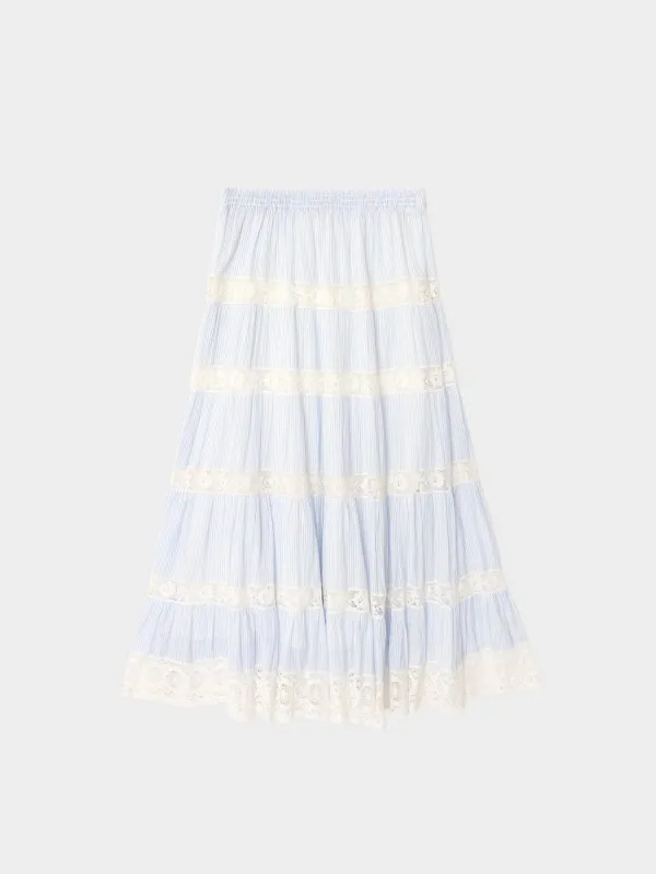 Blue White Stripe Amore Skirt made by XiRENA
