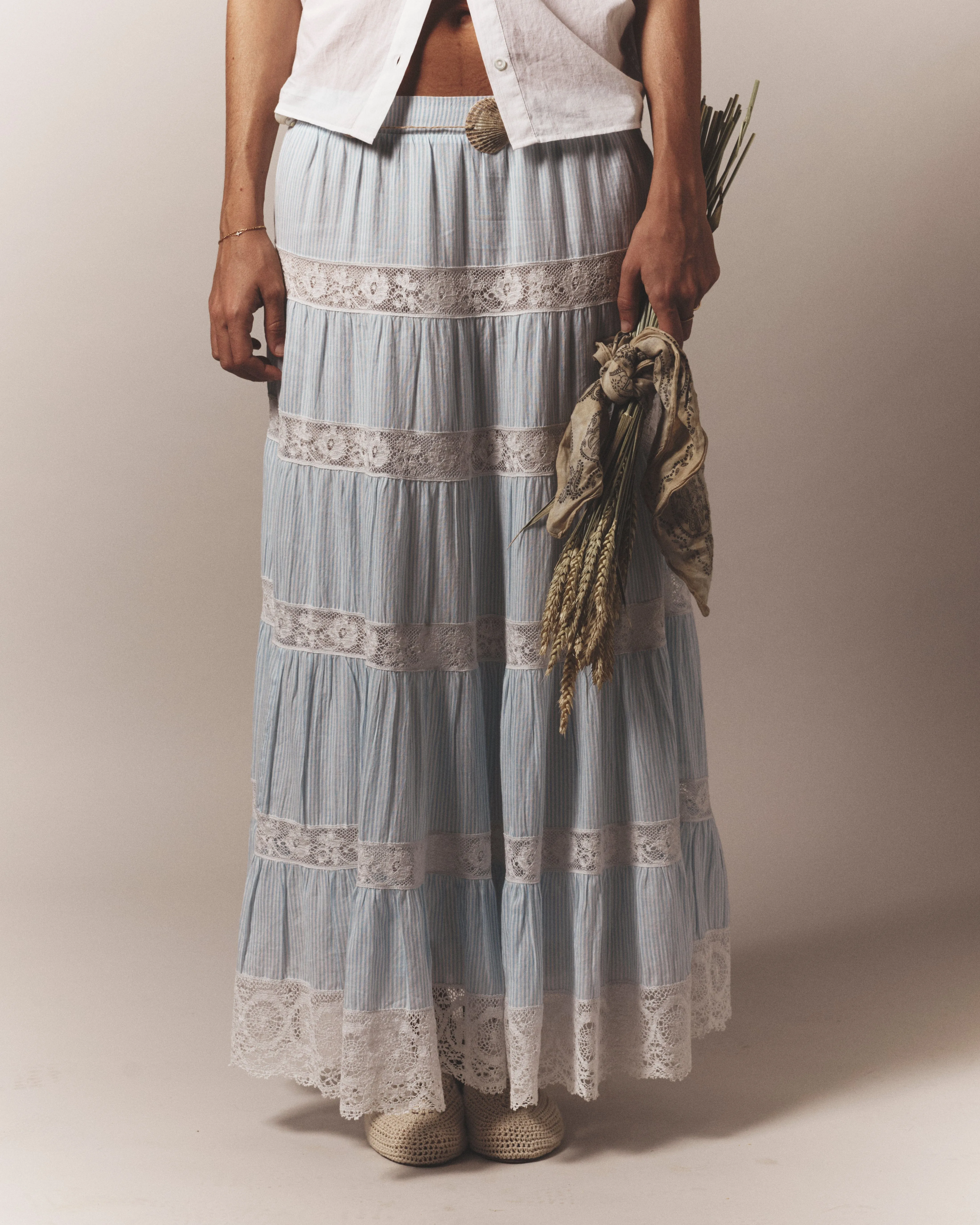 Blue White Stripe Amore Skirt sold by XiRENA product image thumbnail 2