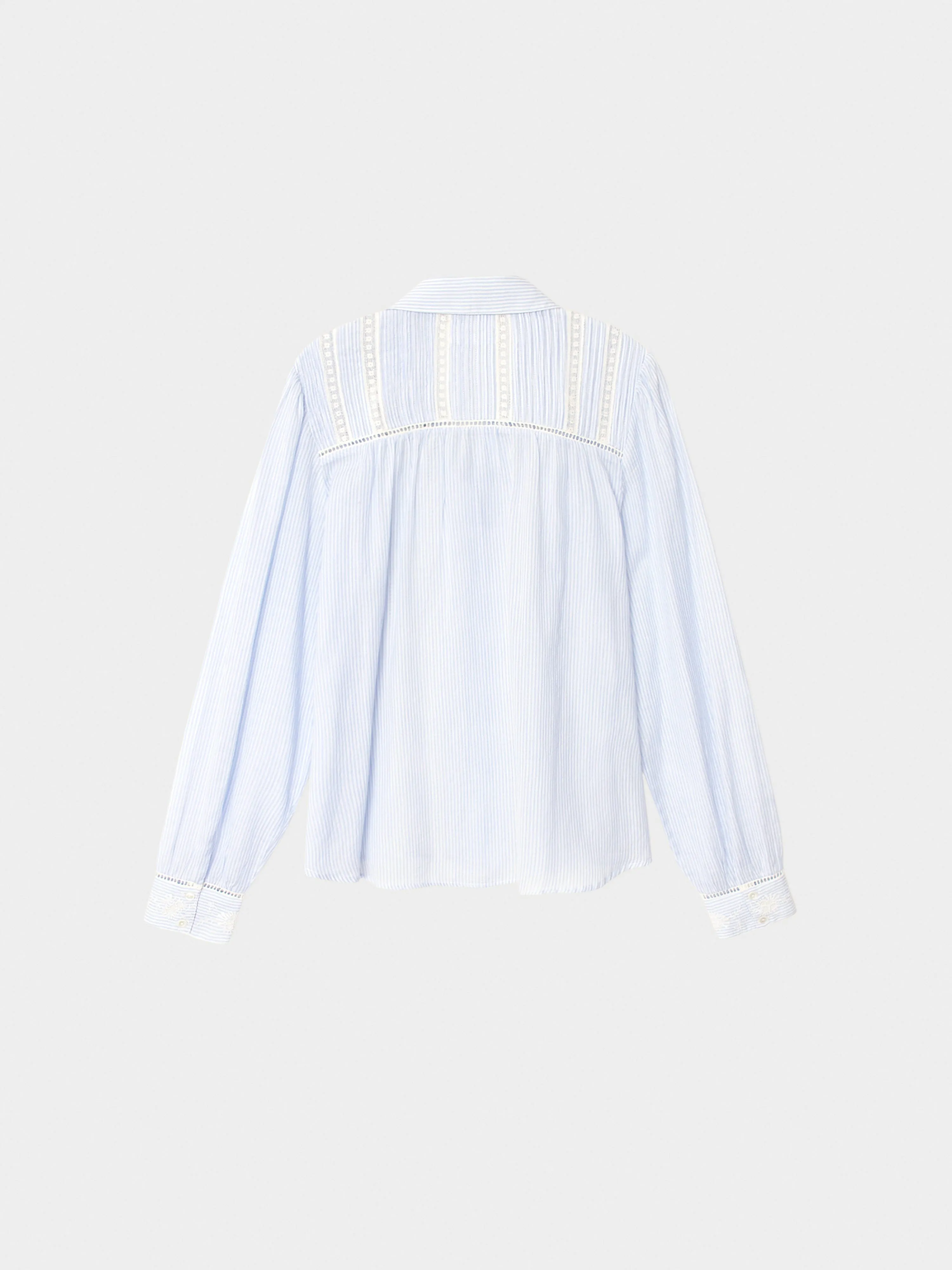 Blue White Stripe Viviana Shirt sold by XiRENA product image thumbnail 4