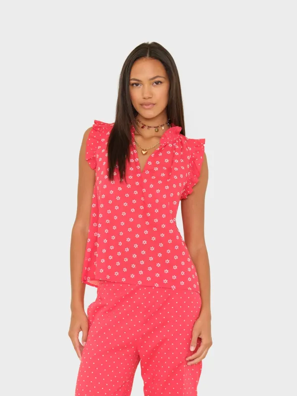 Red Daisy Bex Top made by XiRENA