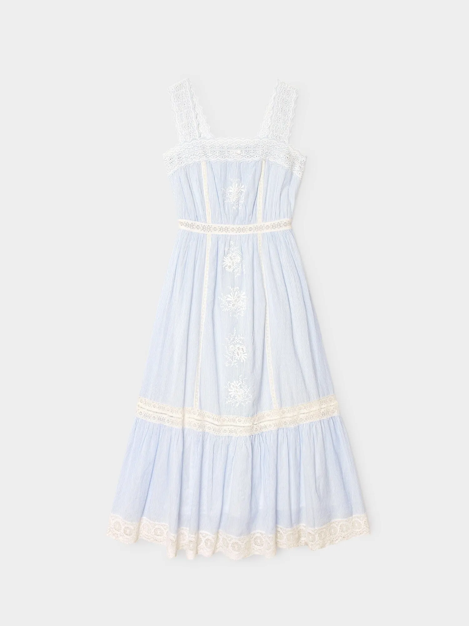 Blue White Stripe Anita Dress sold by XiRENA