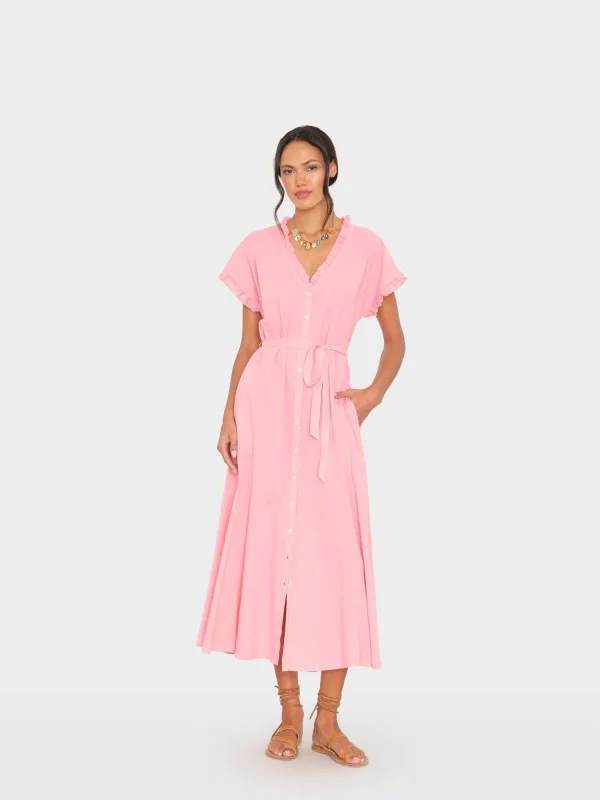 Hot Coral Dixie Dress sold by XiRENA