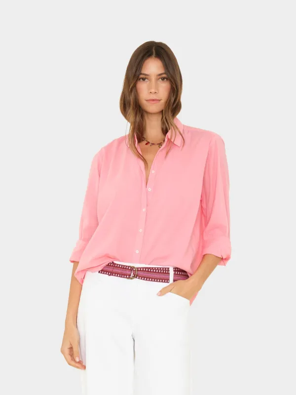 Hot Coral Beau Shirt made by XiRENA