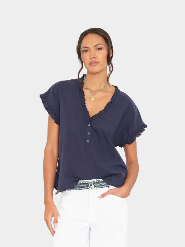 Navy Darcy Top made by XiRENA
