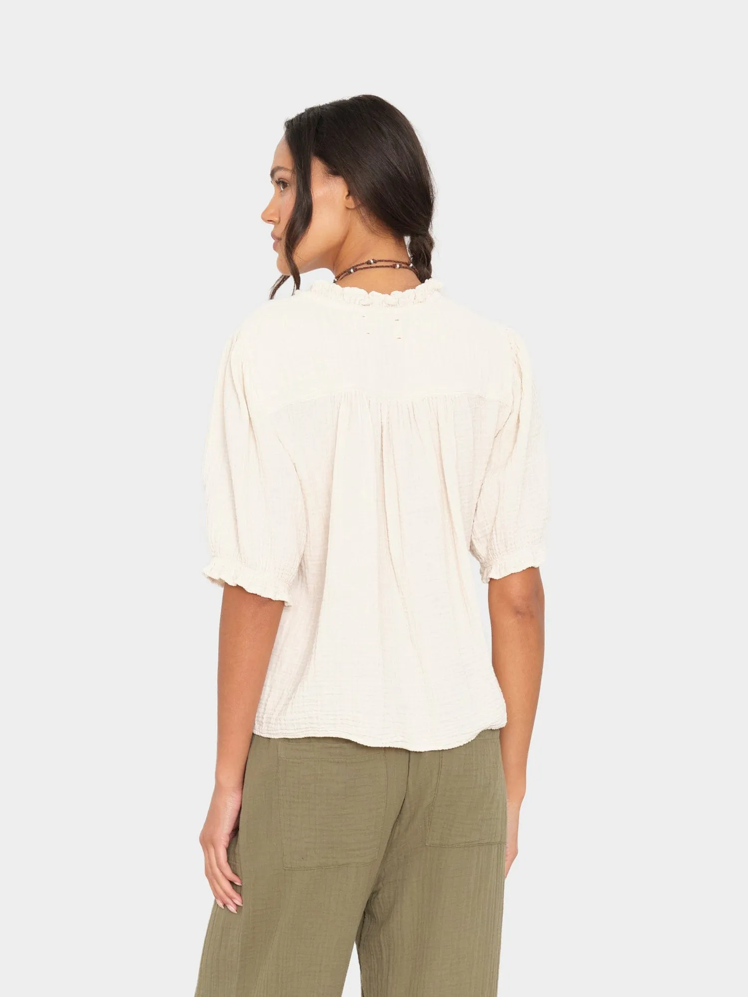 Oysterette Jenna Gauze Shirt sold by XiRENA product image thumbnail 2