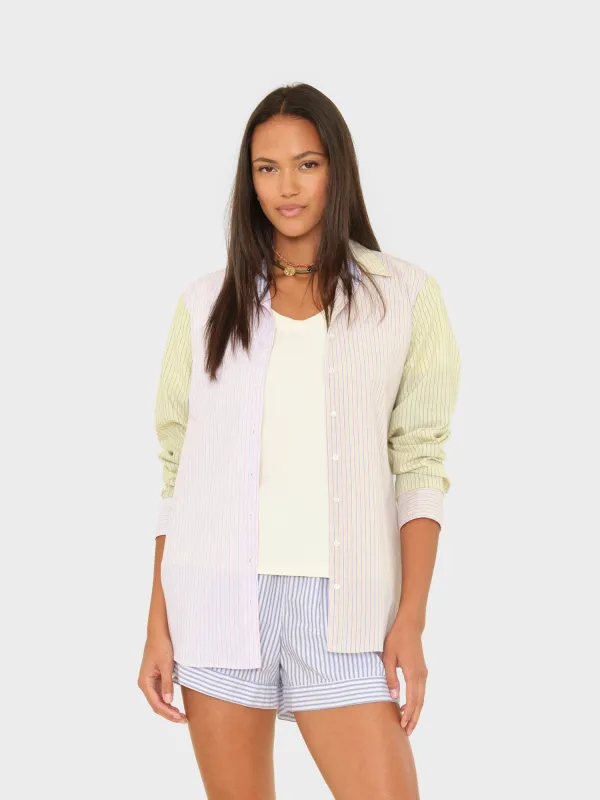 Mixed Stripe Beau Shirt made by XiRENA