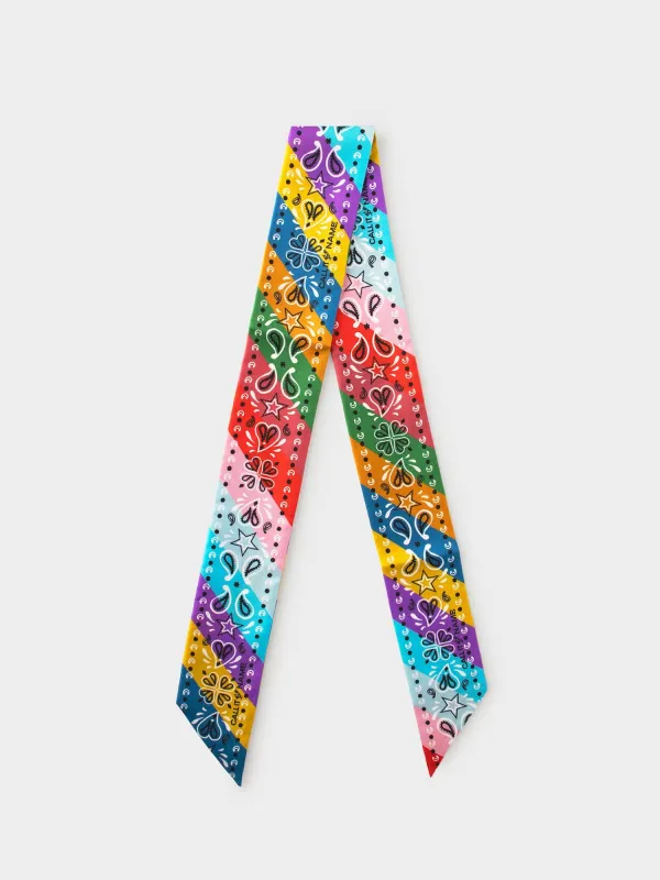 Rainbow Silk Bandana Scarf sold by XiRENA