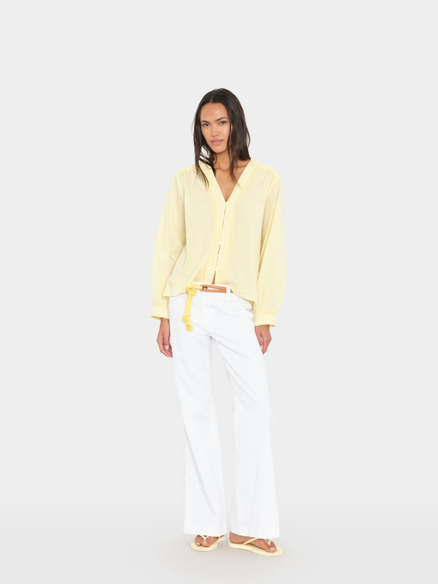 Blanc Emmanuelle Twill Pant sold by XiRENA
