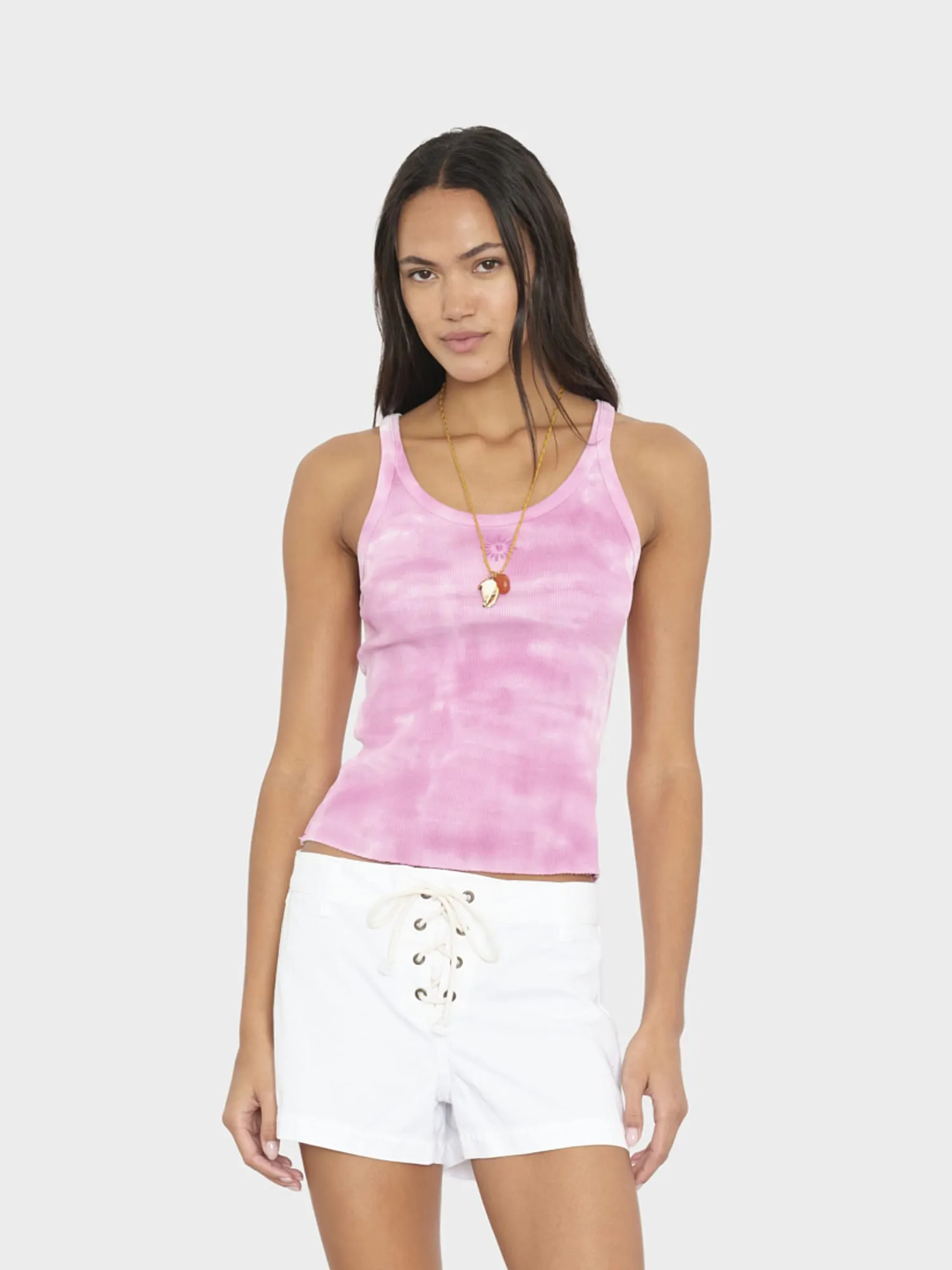 Sunset Raspberry Beca Fine Rib Tank Top sold by XiRENA