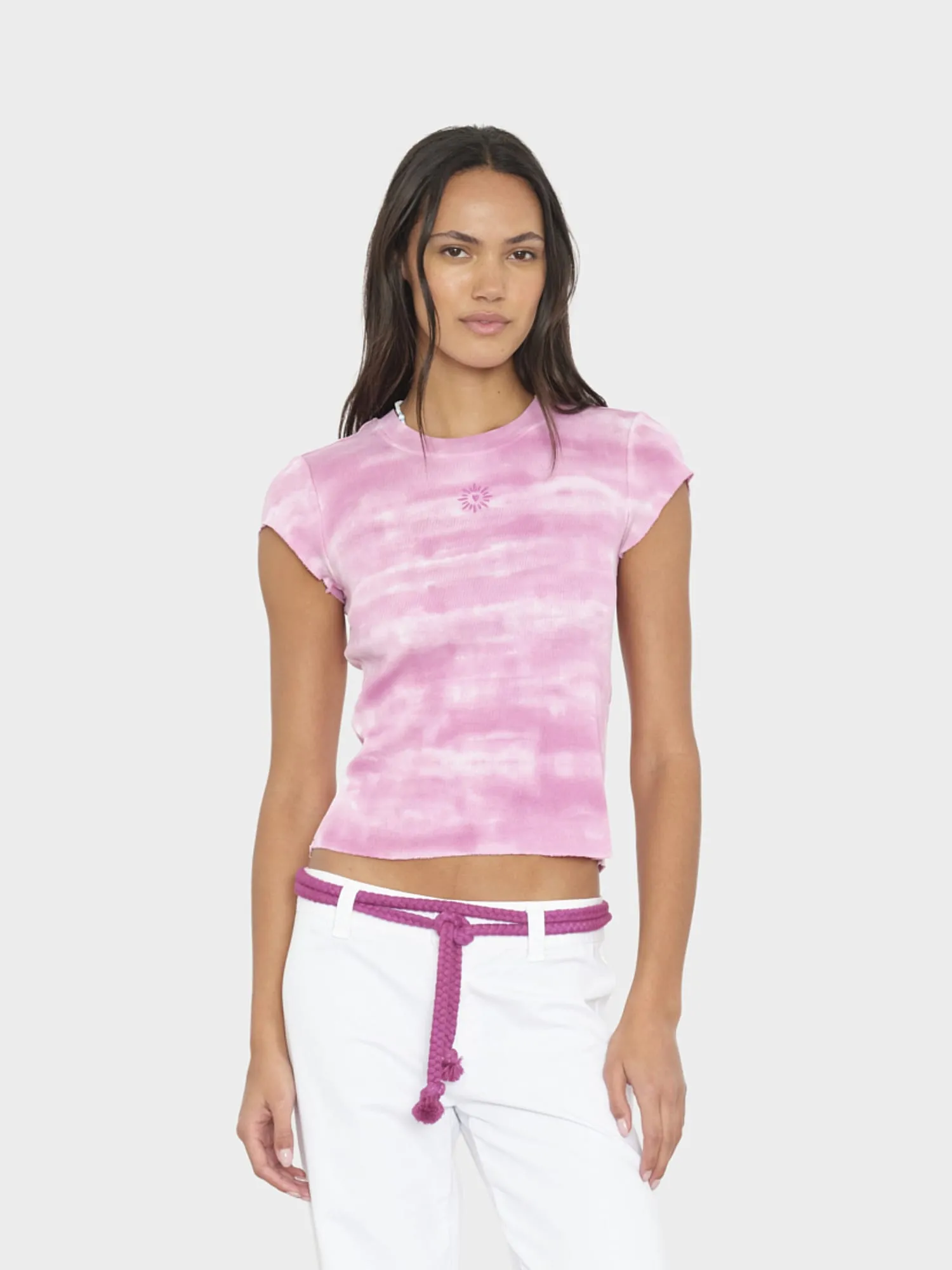Sunset Raspberry Elliot Fine Rib Tee sold by XiRENA