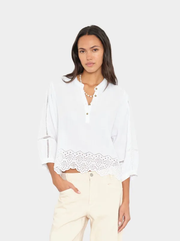 White Roxanna Top made by XiRENA