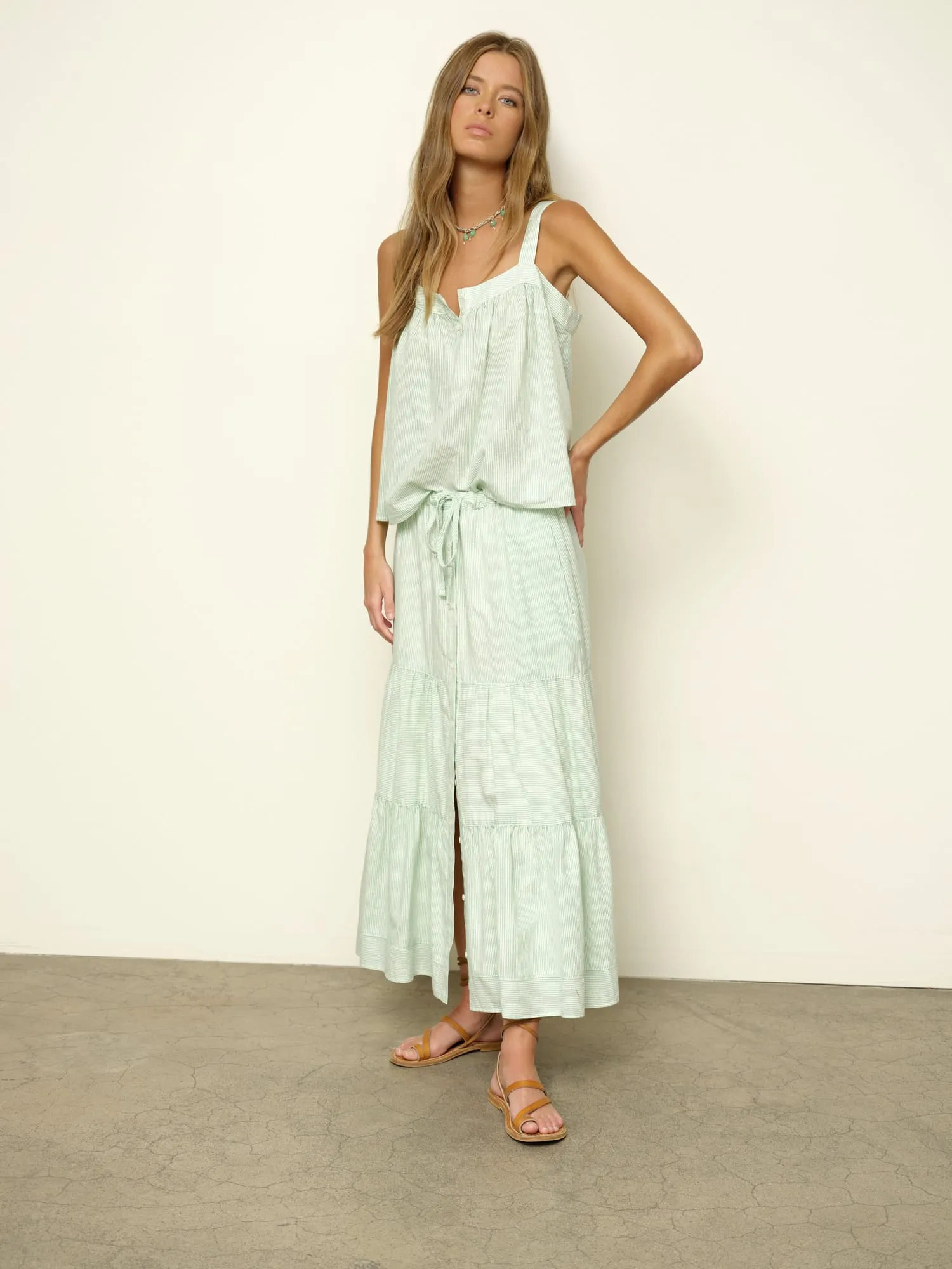 Fresh Mint Stripe Mckenna Skirt sold by XiRENA product image thumbnail 2