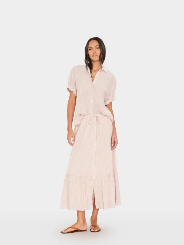 Burnt Sienna Stripe Mckenna Skirt made by XiRENA
