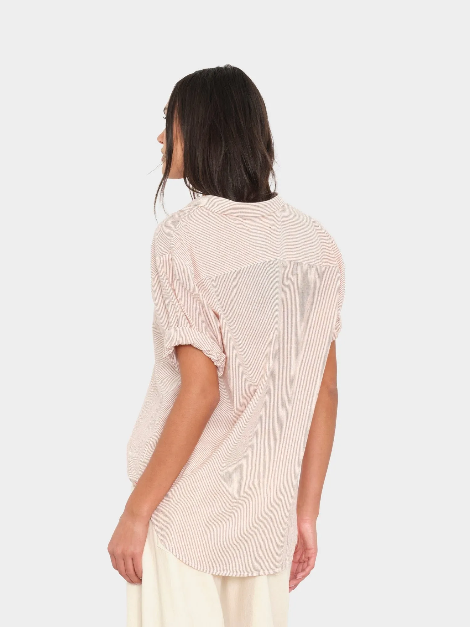 Burnt Sienna Stripe Channing Shirt sold by XiRENA product image thumbnail 2
