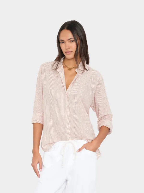 Burnt Sienna Stripe Beau Shirt made by XiRENA