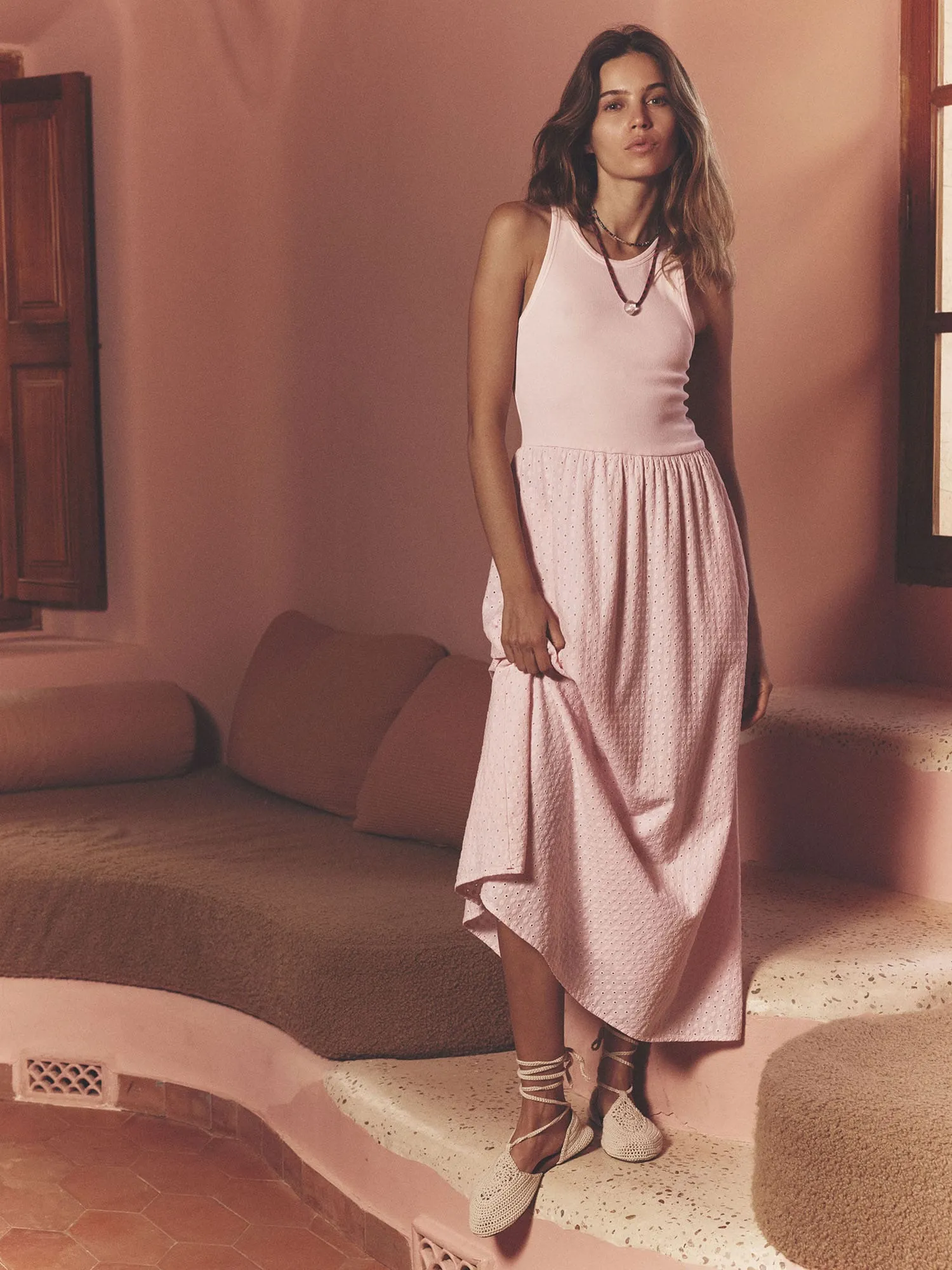 Pale Rose Flynn Embroidered Dress sold by XiRENA product image thumbnail 3