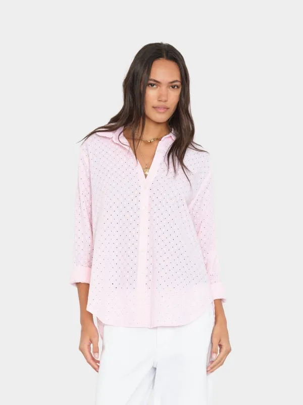 Pale Rose Beau Embroidered Shirt made by XiRENA