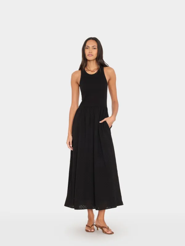 Black Flynn Embroidered Dress made by XiRENA