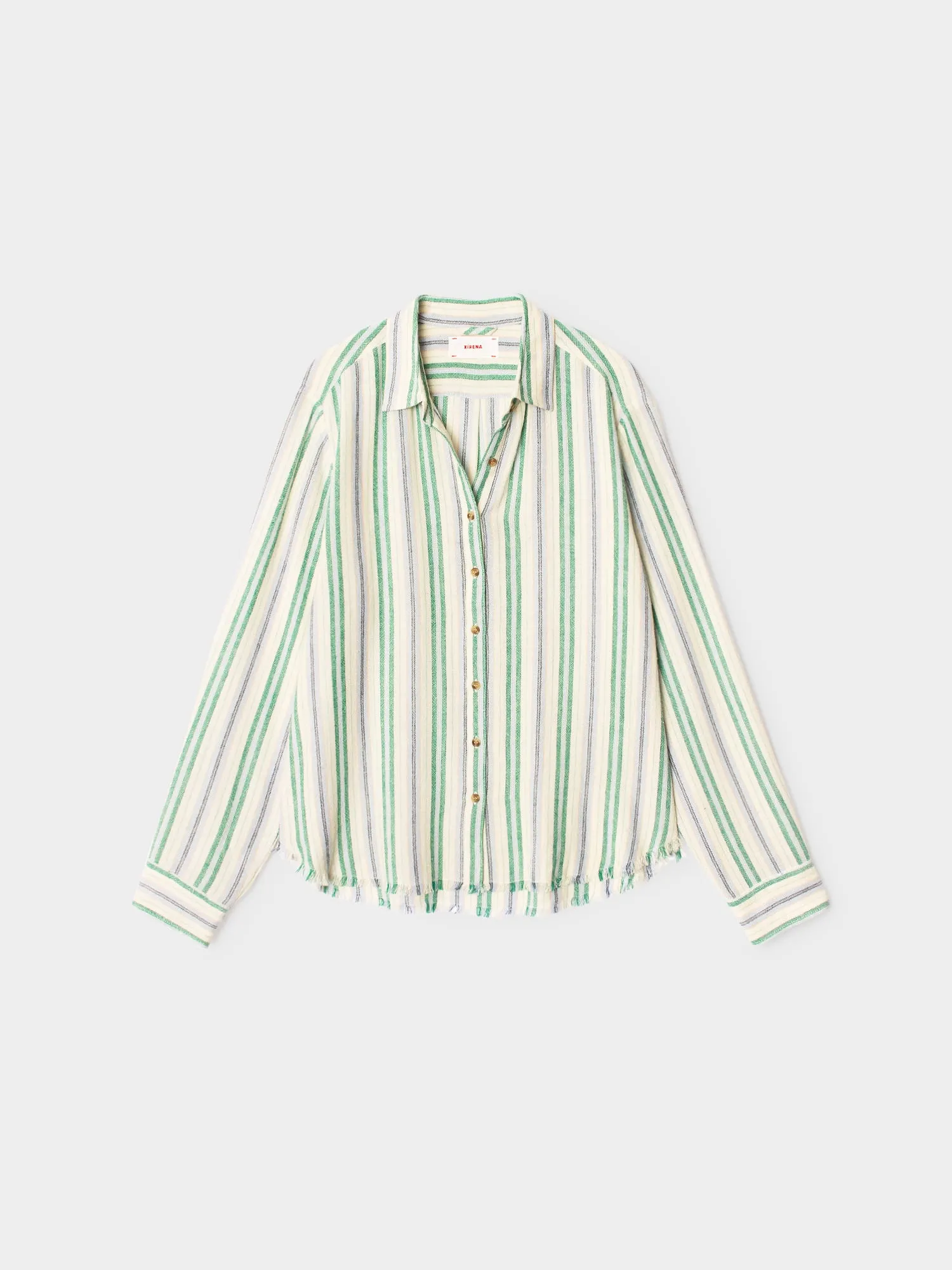 Blue Moss Stripe Bowie Shirt sold by XiRENA product image thumbnail 3