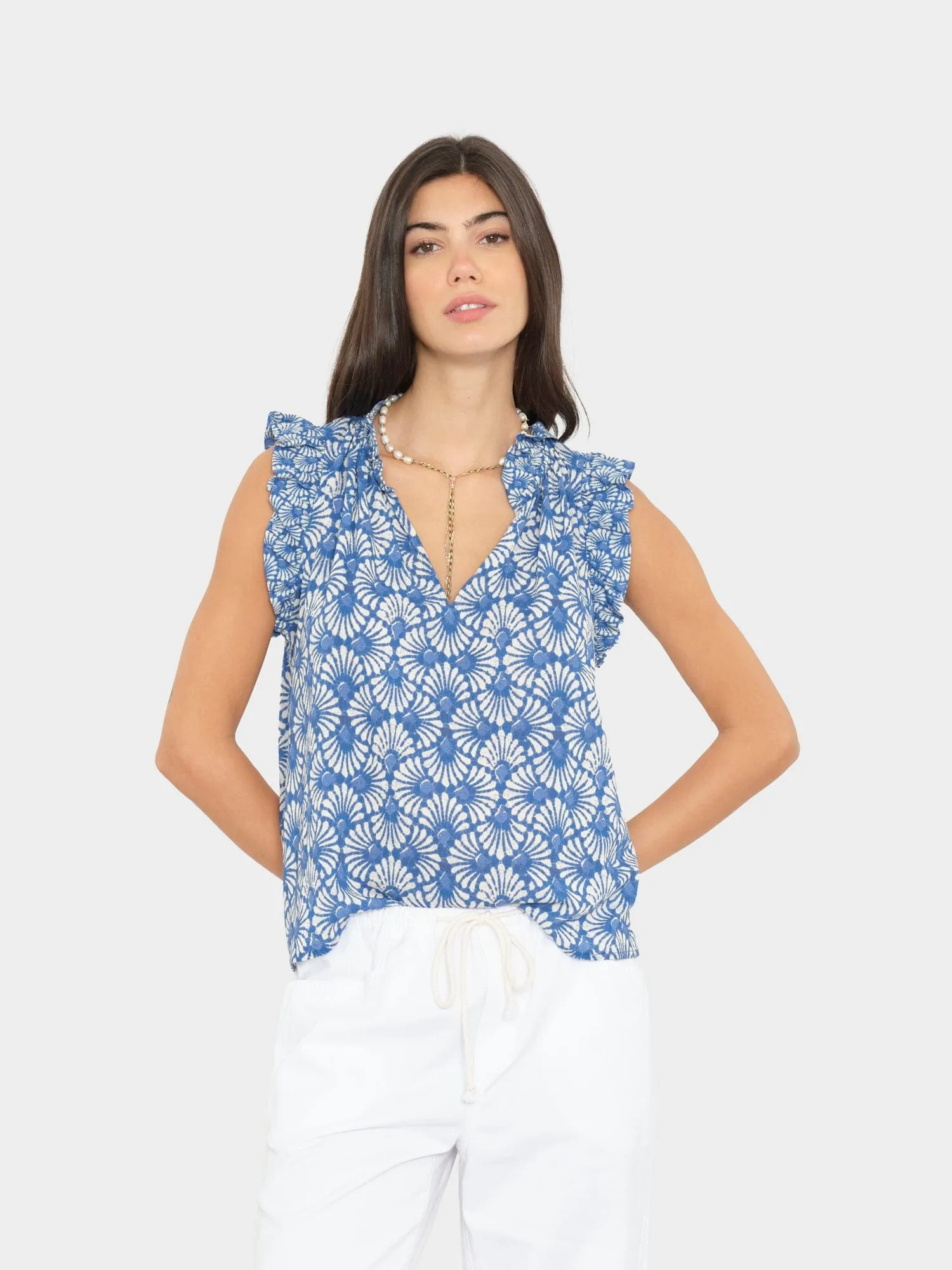 Cobalt Shell Bex Top sold by XiRENA