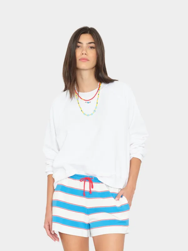 White Marathon Terry Sweatshirt made by XiRENA