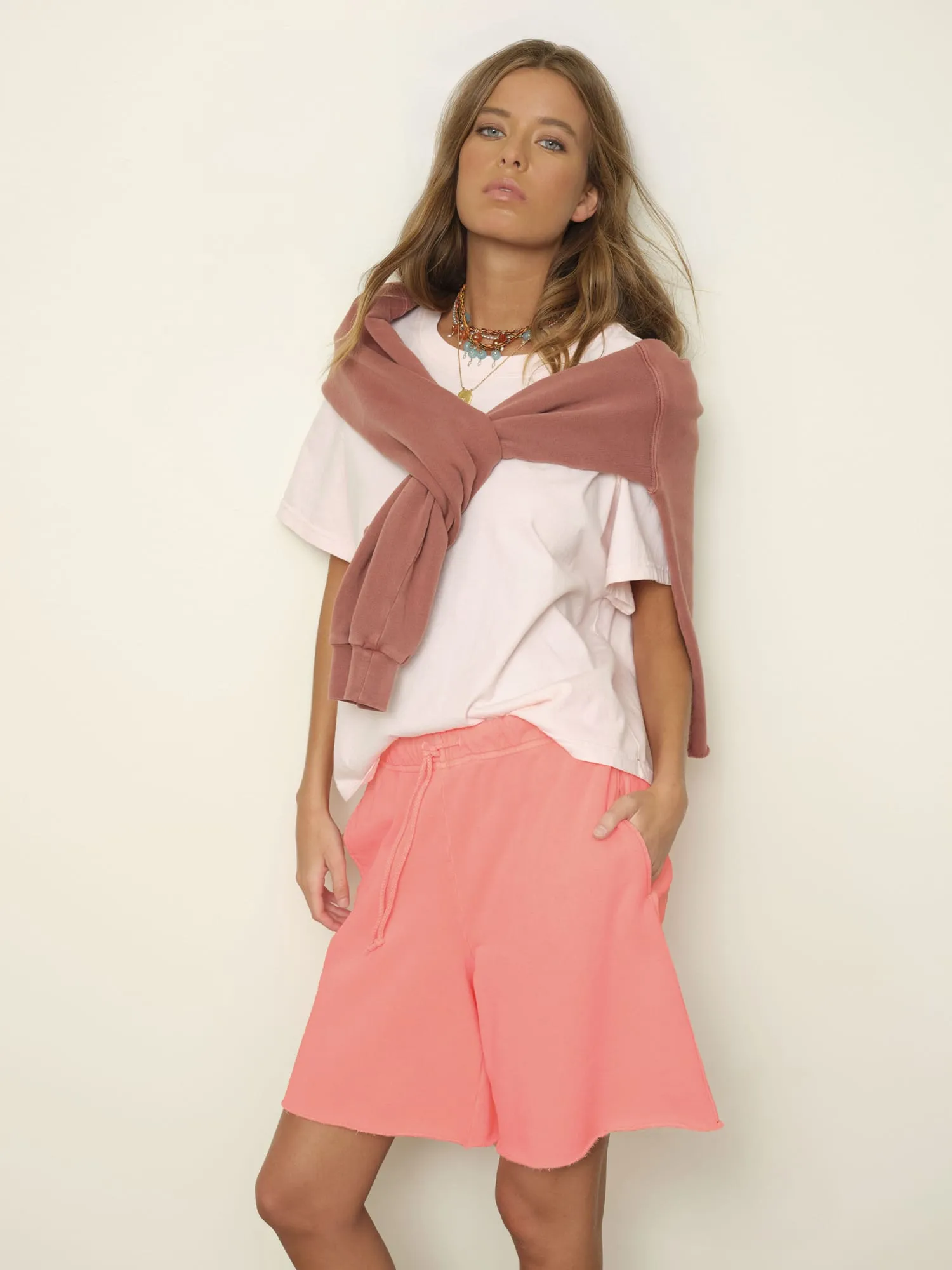 Peach Glow Rocco Terry Sweatshort sold by XiRENA product image thumbnail 2
