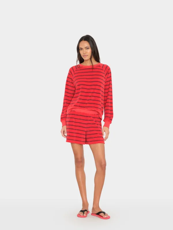 Red Pepper Shayden Terry Sweatshort made by XiRENA