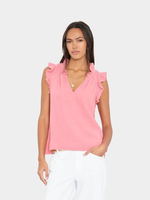Faded Rose Bex Gauze Top made by XiRENA