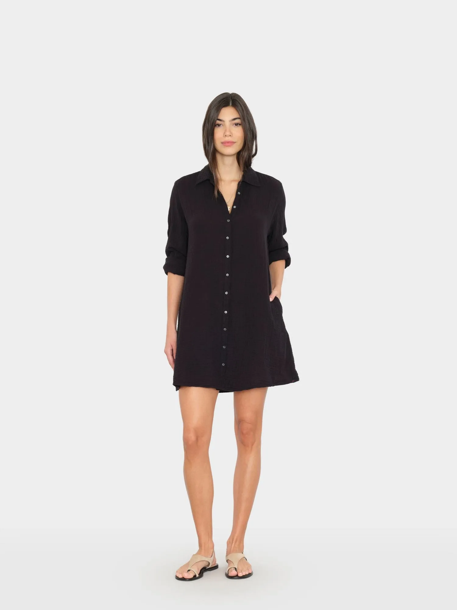 Black Bobby Gauze Dress sold by XiRENA