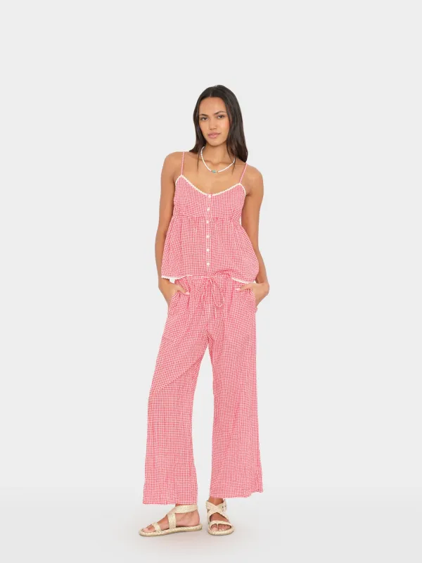 Cherry Red Olson Pant made by XiRENA