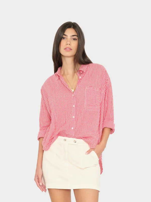 Cherry Red Jordy Shirt made by XiRENA