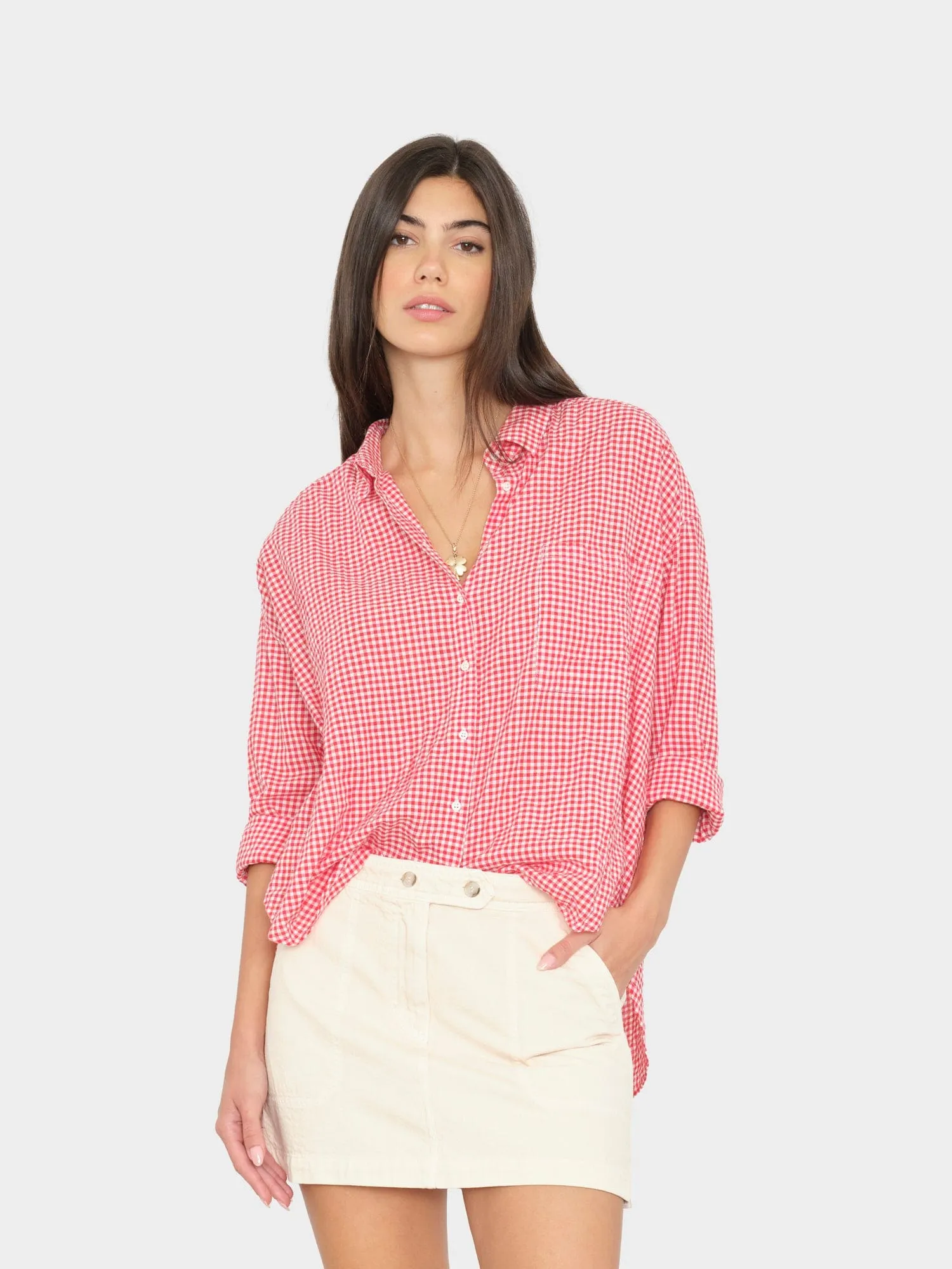Cherry Red Jordy Shirt sold by XiRENA