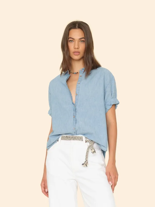 Dusty Blue Channing Shirt made by XiRENA