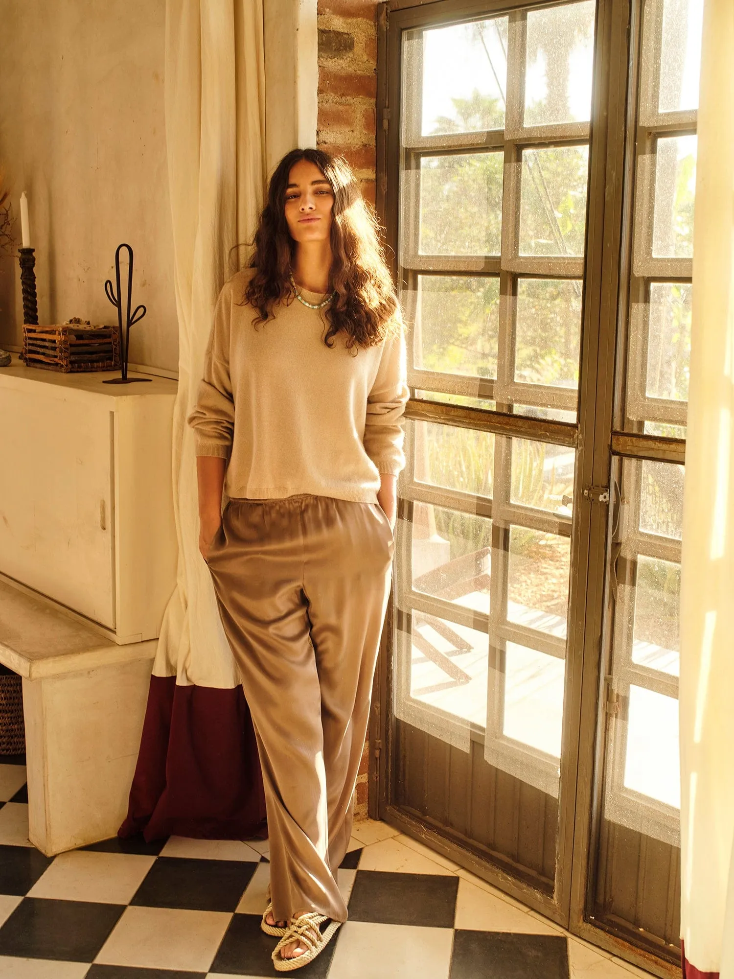 Cool Bronze Bella Silk Pant sold by XiRENA product image thumbnail 2