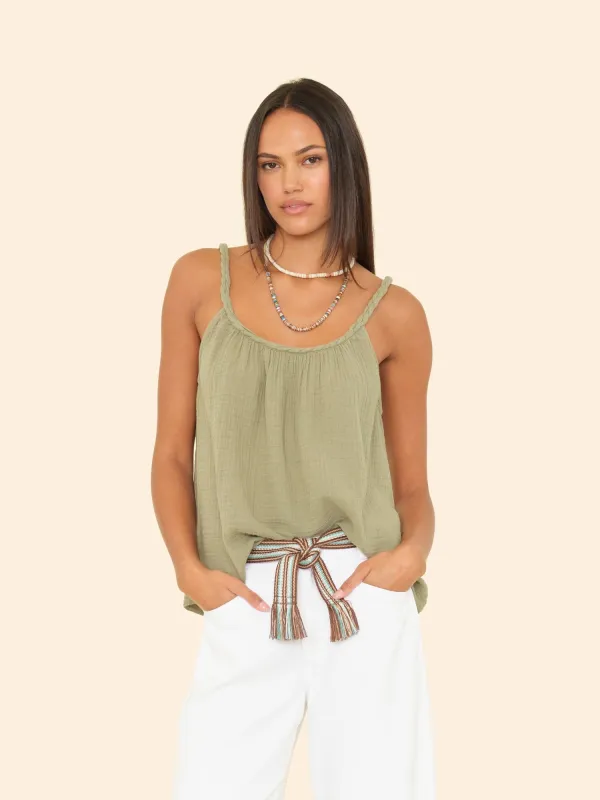 Dark Seagrass Brandi Top made by XiRENA