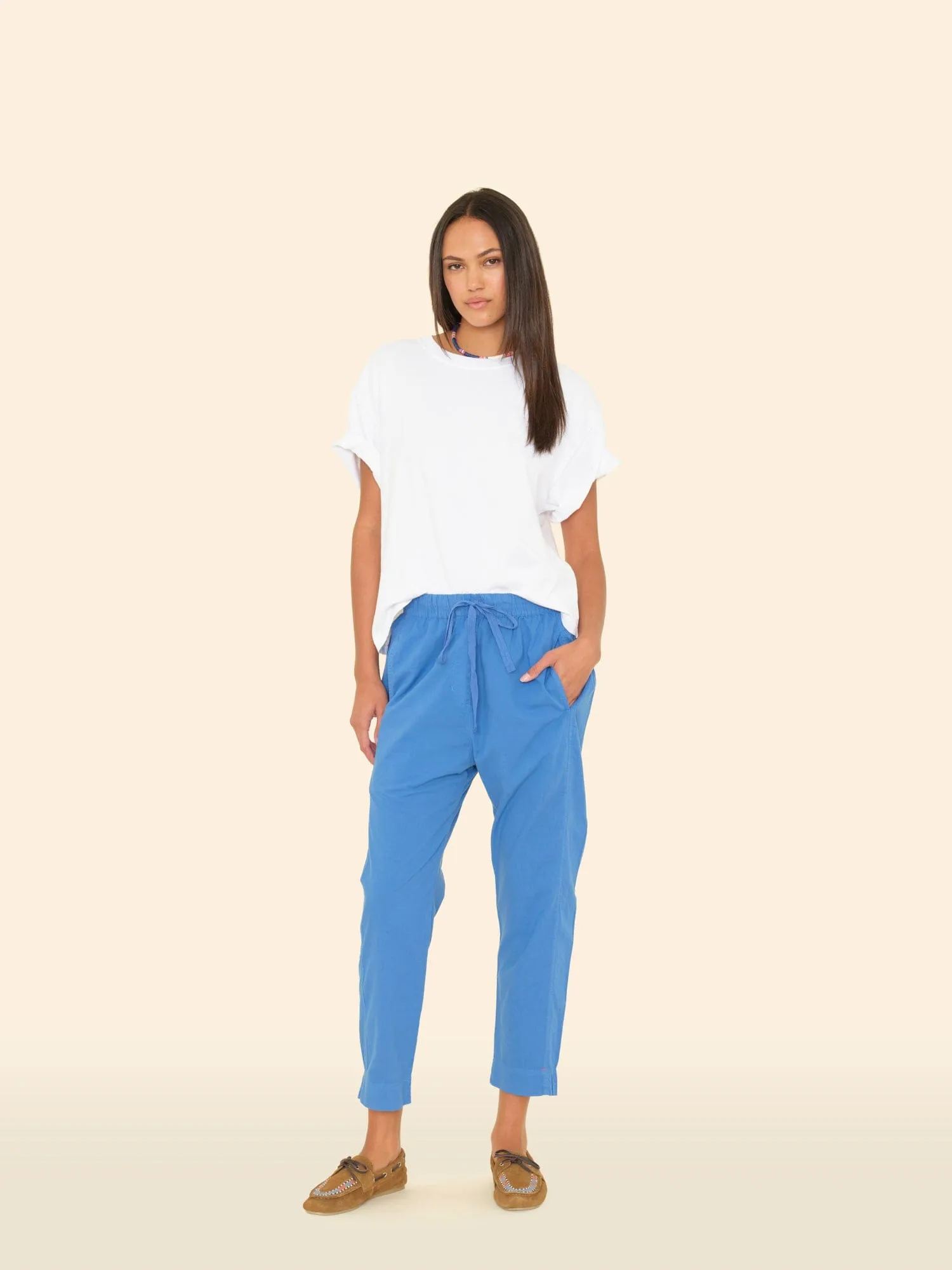 Corona Blue Draper Pant sold by XiRENA