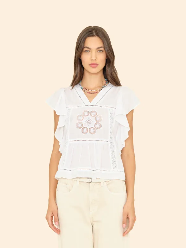 White Mara Top made by XiRENA