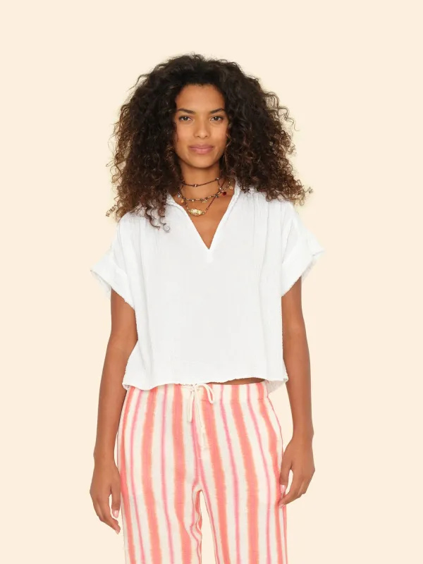 White Reggie Top made by XiRENA